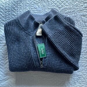 100% organic cotton, New with tags, L.L Bean men’s sweater 1/4 zip. 508975 XLT